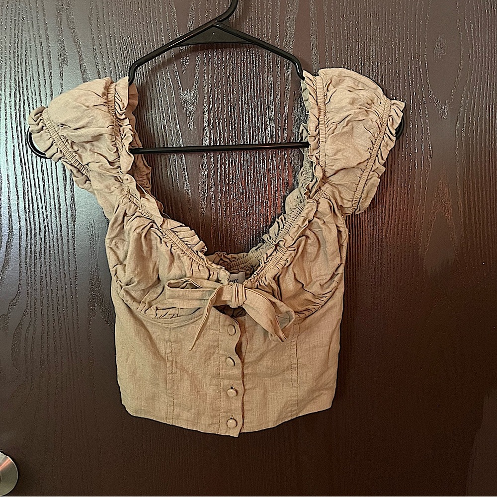 Princess Polly taupe crop top